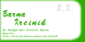 barna kreinik business card